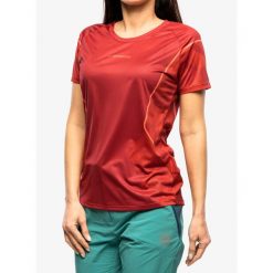 Koszulka do biegania damska La Sportiva Pacer T-Shirt. Czerwone t-shirty sportowe La Sportiva, bez wzorów, bez ramiączek, do biegania. Za 172.99 zł.