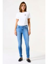 Garcia Dżinsy - Skinny fit - w kolorze niebieskim rozmiar: W30. Niebieskie jeansy Garcia, z aplikacjami, z bawełny, klasyczne. Za 176.95 zł.