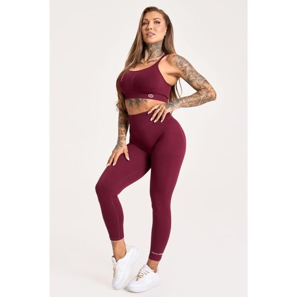 Legginsy fitness damskie Gym Glamour push up 2.0. Czerwone legginsy GYM GLAMOUR, bez wzorów, glamour. Za 169.99 zł.