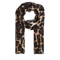Szal Guess. Brązowe szaliki i kominy Guess, z aplikacjami. Za 194.99 zł.