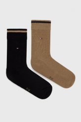 Tommy Hilfiger skarpetki 2-pack damskie kolor zielony. Zielone skarpetki Tommy Hilfiger, bez wzorów. Za 49.99 zł.