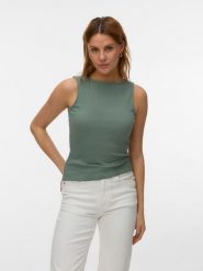 Vero Moda Top w kolorze zielonym rozmiar: M. Zielone topy Vero Moda, m, bez wzorów, bez kołnierzyka, bez ramiączek. Za 61.46 zł.