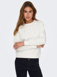 JDY Bluza w kolorze kremowym rozmiar: XL. Brązowe bluzy JDY, xl, bez wzorów, z bawełny, bez kaptura. Za 52.92 zł.