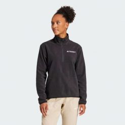 Kurtka Multi Essentials 1/2 Zip Fleece. Czarne kurtki adidas, l, bez wzorów, z materiału, bez kaptura. Za 179.00 zł.