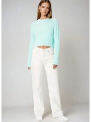 Monki Sweter w kolorze turkusowym rozmiar: XS. Niebieskie swetry Monki, xs, bez wzorów, bez ramiączek. Za 43.99 zł.