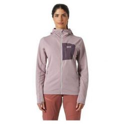 Bluza trekkingowa damska Helly Hansen Versalite Hooded Jacket. Fioletowe bluzy Helly Hansen, bez wzorów, sportowe, bez ramiączek, bez kaptura. Za 344.99 zł.