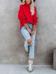 LA Angels Sweter w kolorze czerwonym rozmiar: L. Czerwone swetry LA Angels, l, bez wzorów, bez ramiączek. Za 130.99 zł.