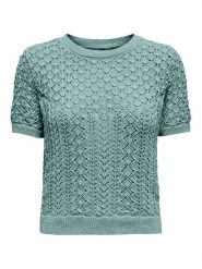 ONLY Sweter w kolorze turkusowym rozmiar: M. Niebieskie swetry ONLY, m, bez wzorów, z bawełny, bez ramiączek. Za 92.64 zł.