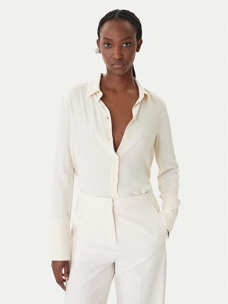 Patrizia Pepe Koszula 8C0872/A8I1-W409 Beżowy Regular Fit. Brązowe koszule Patrizia Pepe, bez wzorów, z wiskozy, bez kołnierzyka, bez ramiączek. Za 1,109.00 zł.