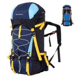 Plecak turystyczny 60L – regulowany system nośny, komora na buty. Niebieskie buty trekkingowe CITYSPORTS, bez wzorów, bez zapięcia, trekkingowe. Za 489.00 zł.