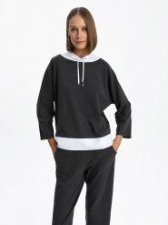 BGN Bluza w kolorze antracytowym rozmiar: 36. Czarne bluzy BGN, bez wzorów, bez ramiączek, z kapturem. Za 118.84 zł.