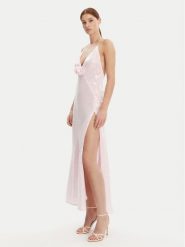 BARDOT Sukienka wieczorowa 59278DB3 Różowy Regular Fit. Czerwone sukienki Bardot, bez wzorów, z syntetyku, wizytowe, bez kołnierzyka, bez ramiączek. Za 449.99 zł.