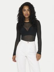 JDY Bluzka Elsa 15303787 Czarny Slim Fit. Czarne bluzki JDY, xs, bez wzorów, z syntetyku, bez kołnierzyka, bez ramiączek. Za 99.99 zł.