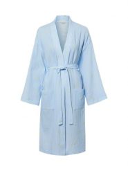 Marie Lund Szlafrok damski Kobiety Bawełna (100%) niebieski|biały|żółty wzorzysty, M. Białe szlafroki damskie Marie Lund, m, bez wzorów, z bawełny, bez ramiączek. Za 299.95 zł.