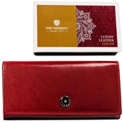 Portfel damski Peterson PTN 1680177-TVT czerwony. Czerwone portfele Peterson, bez wzorów, ze skóry. Za 129.99 zł.