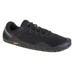 Damskie Buty Do Biegania Vapor Glove 6. Czarne buty trekkingowe Merrell, bez wzorów, bez zapięcia, do biegania. Za 608.99 zł.