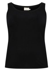 KAFFE curve Top w kolorze czarnym rozmiar: L. Czarne topy KAFFE curve, l, bez wzorów, z wiskozy, klasyczne, bez kołnierzyka, bez ramiączek. Za 70.24 zł.