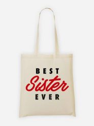WOOOP Torba "Best Sister Ever" w kolorze kremowo-czerwonym - 36 x 43 cm rozmiar: onesize. Brązowe shopper bag Wooop, bez wzorów, z bawełny, na ramię, bez dodatków. Za 48.39 zł.