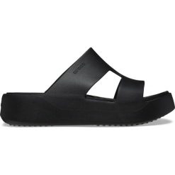 Klapki damskie Crocs Gateway Platform H-Strap. Czarne klapki Crocs, bez wzorów, bez obcasa, bez zapięcia. Za 159.00 zł.