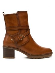Pikolinos Botki W7H-8507 Brązowy. Brązowe botki Pikolinos, bez wzorów, ze skóry, bez obcasa, na słupku, bez zapięcia. Za 569.99 zł.