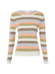 Brookshire Sweter damski z dzianiny Kobiety Bawełna biały|wielokolorowy w paski, XXXL. Białe swetry brookshire, bez wzorów, z bawełny, bez ramiączek. Za 249.95 zł.