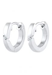 Elli DIAMONDS Damskie kreole Basic z diamentem (0.03 ct.) w srebrze 925 Sterling Silver Kolczyki koła 1 ct. Szare kolczyki Elli DIAMONDS, z diamentem, srebrne. Za 883.99 zł.