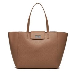 Torebka Calvin Klein. Brązowe shopper bag Calvin Klein, bez wzorów, bez dodatków. Za 489.99 zł.
