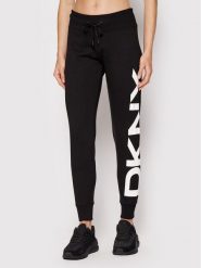 DKNY Sport Spodnie dresowe DP1P1947 Czarny Regular Fit. Czarne spodnie dresowe DKNY Sport, bez wzorów, z bawełny. Za 329.99 zł.