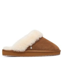 Kapcie EMU Australia. Brązowe kapcie Emu Australia, bez wzorów. Za 384.99 zł.