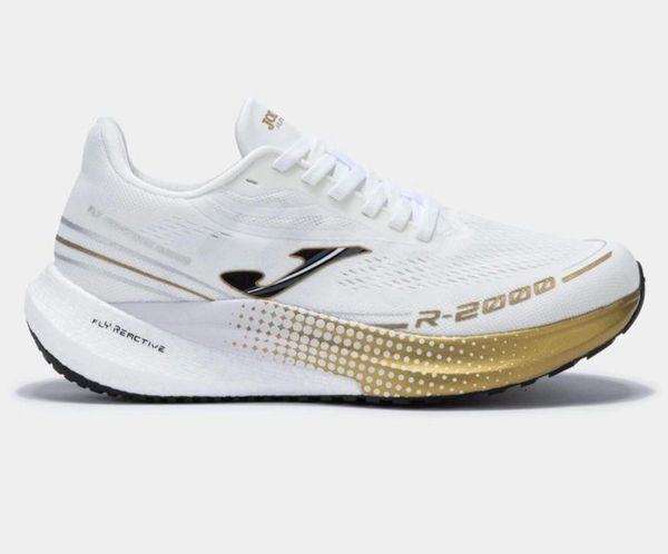Buty do biegania Joma R.2000 white/gold. Białe buty do biegania Joma, bez wzorów, bez zapięcia, do biegania. Za 409.99 zł.