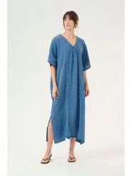 CULTURE Sukienka w kolorze niebieskim rozmiar: L. Niebieskie sukienki Culture, l, bez wzorów, z bawełny, bez kołnierzyka, bez ramiączek, maxi. Za 130.50 zł.