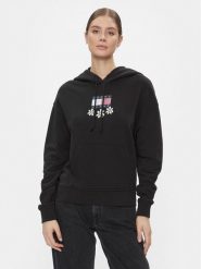 Tommy Jeans Bluza Tjw Bxy Daisy Flag Hoodie DW0DW17708 Czarny Regular Fit. Czarne bluzy Tommy Jeans, s, bez wzorów, z bawełny, bez ramiączek, bez kaptura. Za 259.99 zł.