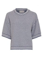 MOSS COPENHAGEN Sweter "Catina" w kolorze niebiesko-białym rozmiar: L/XL. Białe swetry Moss Copenhagen, l, bez wzorów, bez ramiączek. Za 140.20 zł.