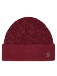 Tommy Hilfiger Czapka Monogram All Over Beanie AW0AW15327 Czerwony. Czerwone czapki zimowe Tommy Hilfiger, bez wzorów, z syntetyku. Za 439.99 zł.