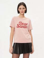 Vila T-Shirt 14090227 Różowy Regular Fit. Czerwone t-shirty Vila, l, bez wzorów, z bawełny, bez kołnierzyka, bez ramiączek. Za 39.99 zł.