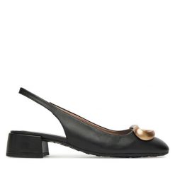 Czółenka Hispanitas. Czarne czółenka Hispanitas, bez wzorów, bez obcasa, bez zapięcia. Za 379.99 zł.