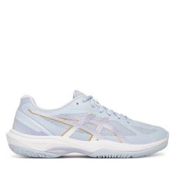Buty halowe Asics. Niebieskie buty sportowe lifestyle ASICS, bez wzorów, bez zapięcia. Za 299.99 zł.
