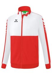 Kurtka treningowa Erima Six Wings Junior wielokolorowa. Niebieskie kurtki Erima, bez wzorów, z materiału, klasyczne, bez kaptura. Za 267.99 zł.