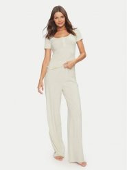 Guess Piżama O4YX02 KBBU1 Écru Regular Fit. Piżamy Guess, s, z aplikacjami, z bawełny, bez kołnierzyka, bez ramiączek. Za 249.99 zł.