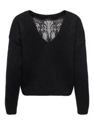 ONLY Sweter w kolorze czarnym rozmiar: XL. Czarne swetry ONLY, xl, bez wzorów, z koronki, bez ramiączek. Za 144.92 zł.