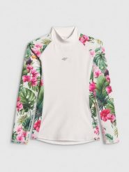 4F Top do pływania z nadrukiem damski - multikolor M. Brązowe topy 4f, m, bez wzorów, z materiału, bez kołnierzyka, bez ramiączek. Za 149.99 zł.
