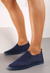Granatowe Wsuwane Tenisówki z Elastyczną Podeszwą Vimene. Niebieskie trampki Born2be, bez wzorów, eleganckie, bez zapięcia. W wyprzedaży za 33.99 zł.
