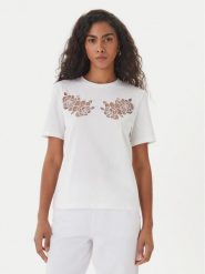 Fracomina T-Shirt FS26ST3001J401E5 Biały Regular Fit. Białe t-shirty Fracomina, xl, bez wzorów, z bawełny, bez kołnierzyka, bez ramiączek. Za 279.99 zł.