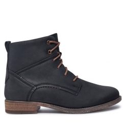 Botki Josef Seibel. Czarne botki Josef Seibel, bez wzorów, bez obcasa, na płaskiej podeszwie, bez zapięcia. Za 339.99 zł.