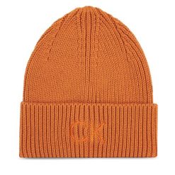 Czapka Calvin Klein. Brązowe czapki zimowe Calvin Klein, bez wzorów. Za 239.99 zł.