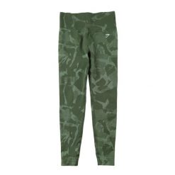 Second life - Legginsy damskie Gymshark do jogi zielone - Jak nowy. Zielone legginsy Gymshark, bez wzorów, z materiału, sportowe. Za 106.46 zł.