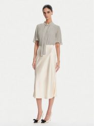 Elisabetta Franchi Sukienka koktajlowa AB85752E2 E84 Beżowy Regular Fit. Brązowe sukienki Elisabetta Franchi, bez wzorów, z syntetyku, wizytowe, bez kołnierzyka, bez ramiączek. Za 1,979.00 zł.