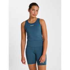 Biustonosz dla kobiet Hummel Intensity Top. Niebieskie topy Hummel, bez wzorów, bez kołnierzyka, bez ramiączek. Za 196.50 zł.