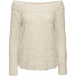 Sweter dzianinowy bonprix beżowo-szary. Brązowe swetry bonprix, z dzianiny. Za 89.99 zł.
