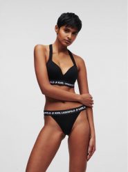 KARL LAGERFELD Figi brazylijskie Logo 225W2127 Czarny. Czarne figi KARL LAGERFELD, bez wzorów, z lyocellu. Za 79.99 zł.